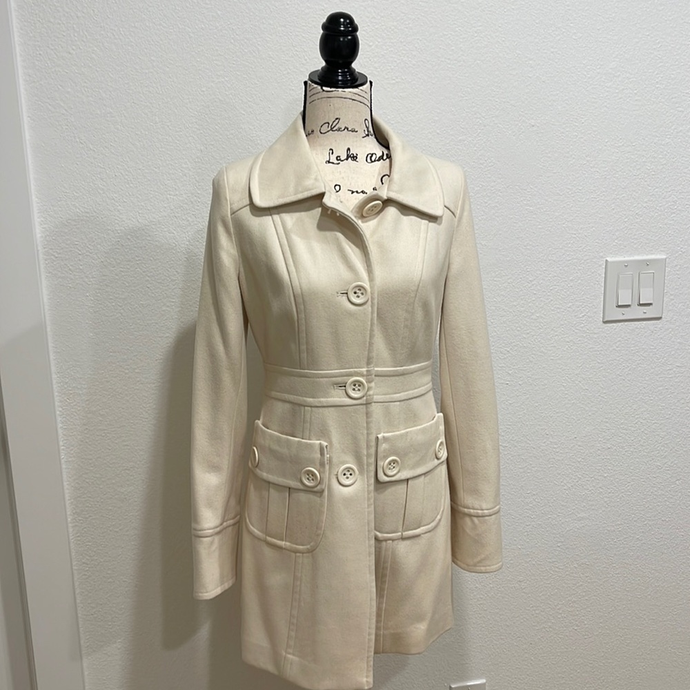 Nordstrom Tulle Coat - Cream - Size Small